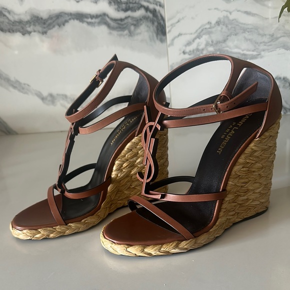 Saint Laurent Brown Espadrilles with Classic Design